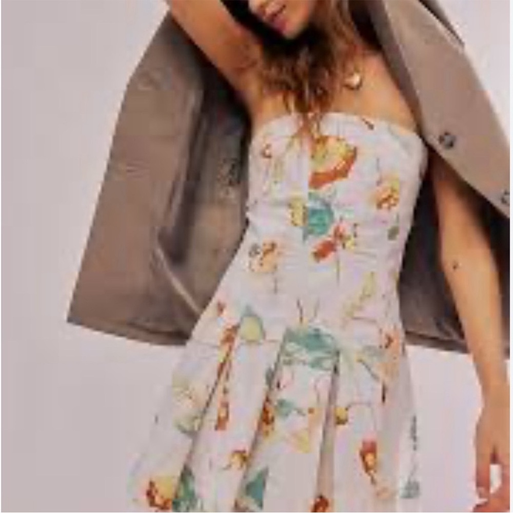 New Free People Made Me Smile Printed Mini Dress - Picture 3 of 5
